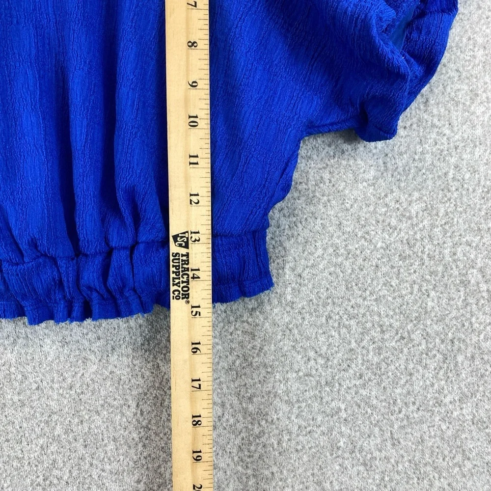 Free People Cropped Blouse Size XS Loose Fit Boho Indie Royal Blue